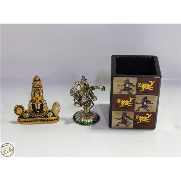 ESTATE HINDU/EGYPTIAN DESKTOP DECOR 3PC LOT