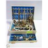 Image 1 : ESTATE VINTAGE JEWELRY BOX WITH VARIOUS CONTENTS