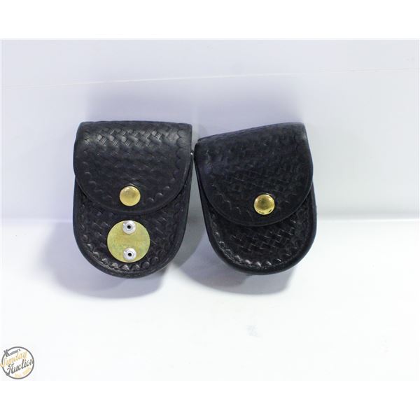 HANDCUFF POUCHES W/BELTLOOP STALLION LEATHER