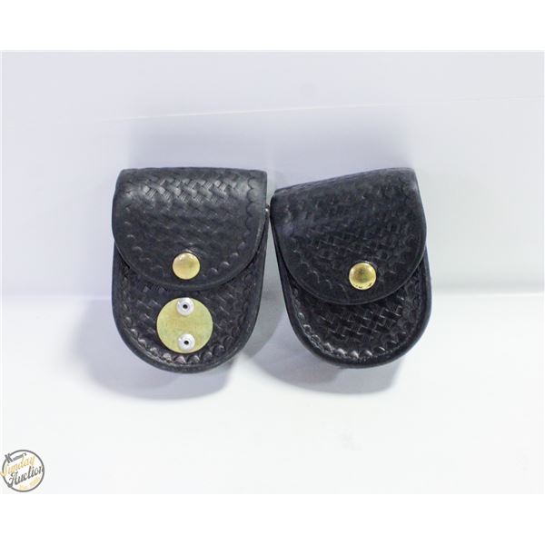 HANDCUFF POUCHES W/BELTLOOP STALLION LEATHER