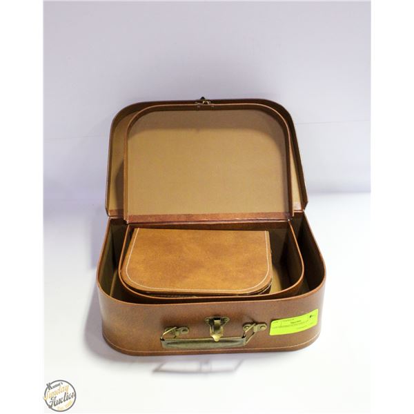 TAN NESTING SUITCASES 12"