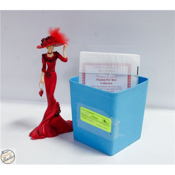 VINTAGE THOMAS KINKADE RED AT HEART FIGURINE