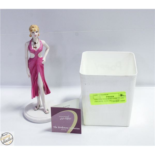 VINTAGE COALPORT PORCELAIN FIGURINE: JANUARY GARNE