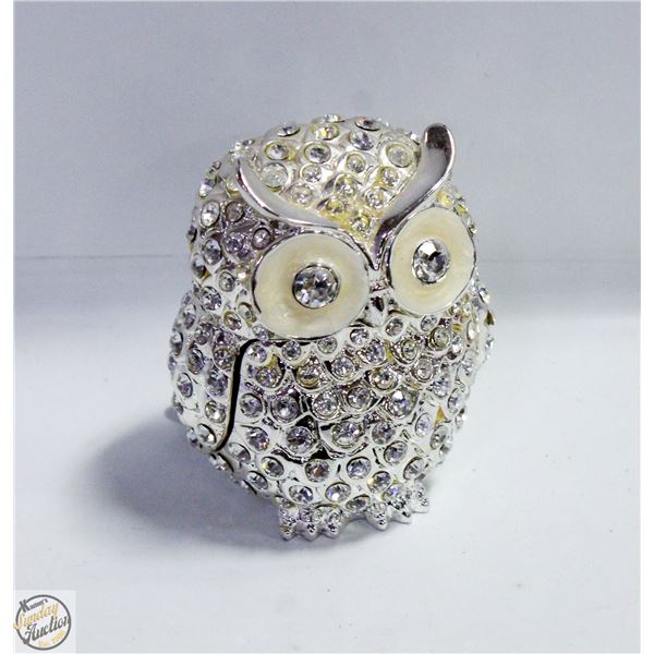 TREASURED TRINKETS CRYSTAL OWL TRINKET BOX -