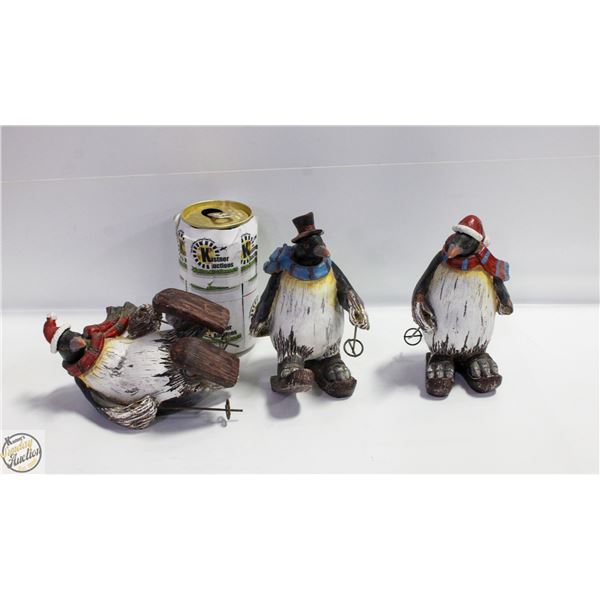 LOT OF 3 CHRISTMAS PENGUINS