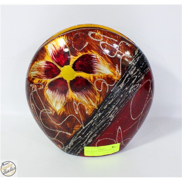 ART DECO FLOWER VASE CLAY POTTERY