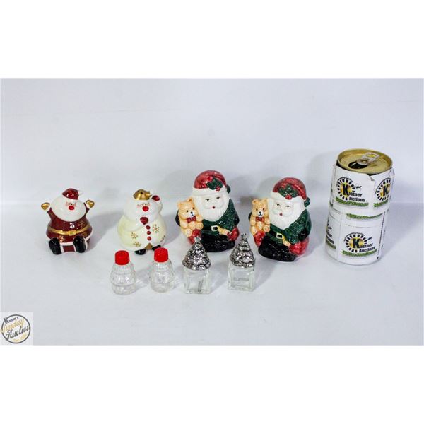 LOT OF VARIOUS CHRISTMAS SALT AND PEPPER SHAKERS