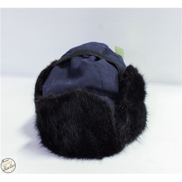 7-3/8 MUSKRAT WINTER OFFICERS EAR FLAP HAT