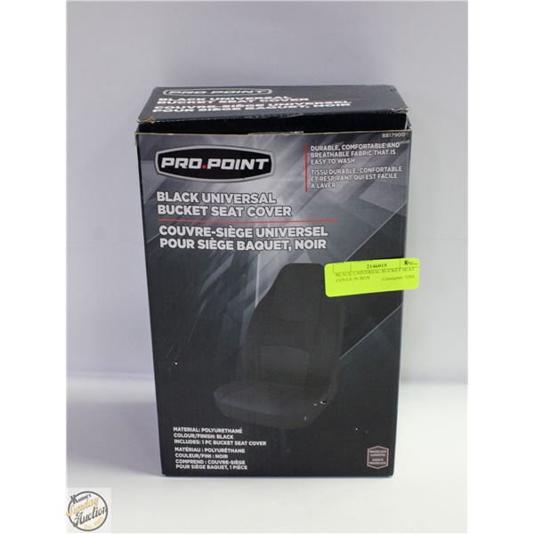 BLACK UNIVERSAL BUCKET SEAT COVER IN BOX