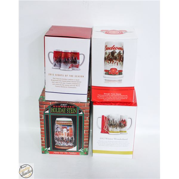 BUDWEISER HOLIDAY STEINS