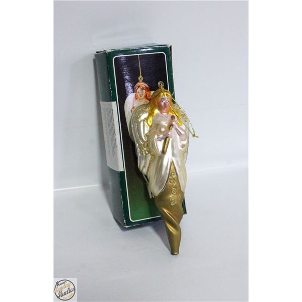 VINTAGE 10.5" MERCURY MOLDED GLASS ANGEL