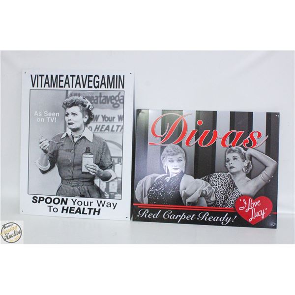 METAL LUCY SIGNS 12.5 INCHES X 16 INCHES