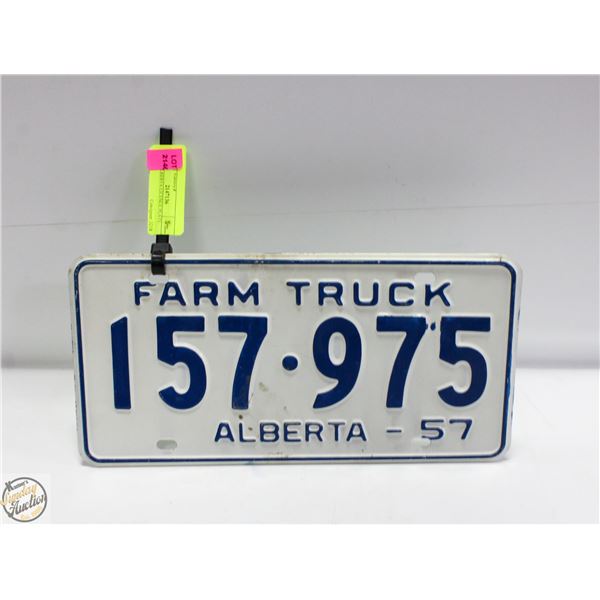 1957 ALBERTA LICENCE PLATE