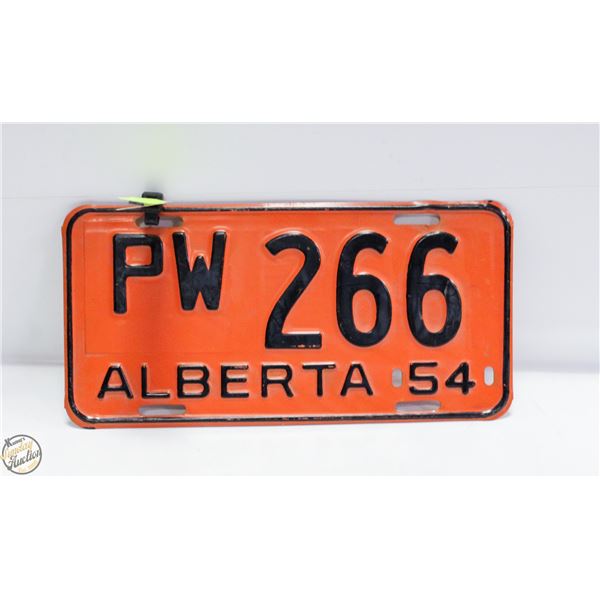 1954 ALBERTA LICENCE PLATE