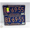 Image 1 : 1973 FARM ALBERTA LICENCE PLATE SET