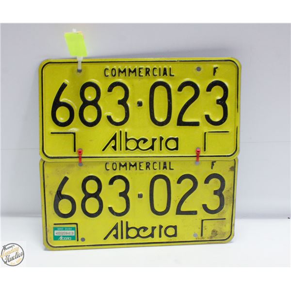 1984 FARM ALBERTA LICENCE PLATE SET