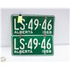 Image 1 : 1968 ALBERTA LICENCE PLATE SET