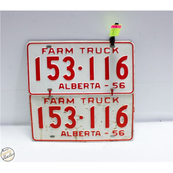1956 ALBERTA LICENCE PLATE SET