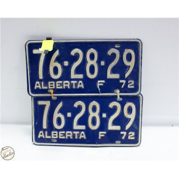 1972 FARM ALBERTA LICENCE PLATE SET