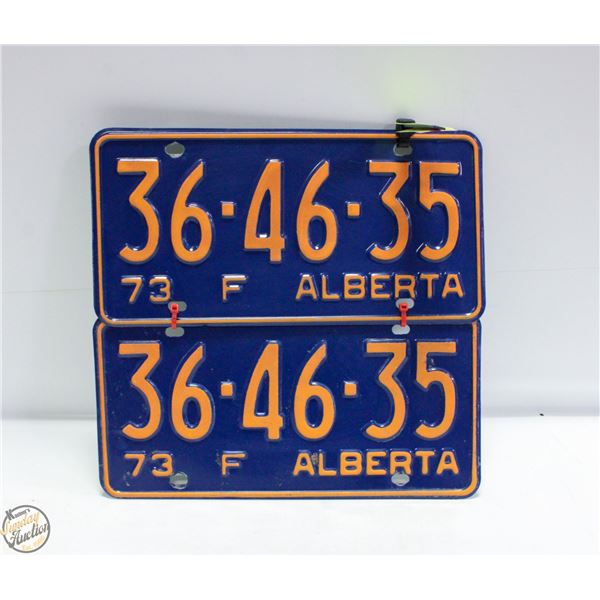 1973 FARM ALBERTA LICENCE PLATE SET