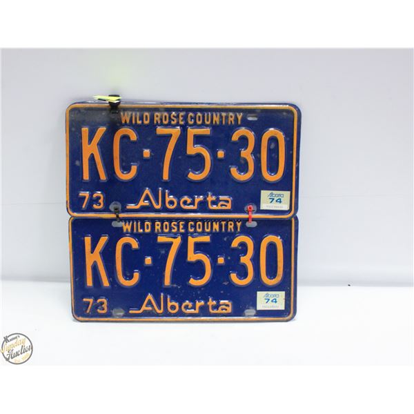 1973 ALBERTA LICENCE PLATE SET