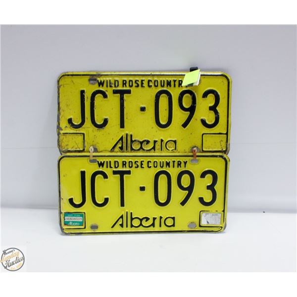 1981 ALBERTA LICENCE PLATE SET