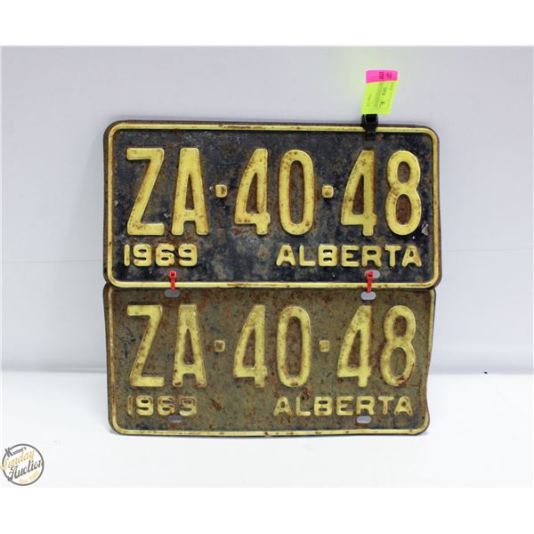 1969 ALBERTA LICENCE PLATE SET
