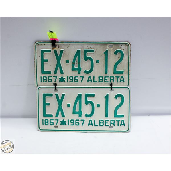 1967 ALBERTA LICENCE PLATE SET