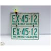 Image 1 : 1967 ALBERTA LICENCE PLATE SET