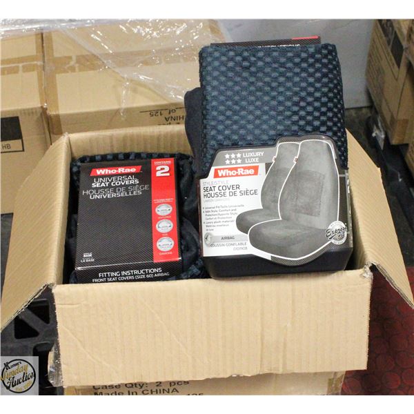 CASE WITH TWO 2 PC SETS LAWSON SEAT COVERS GREY