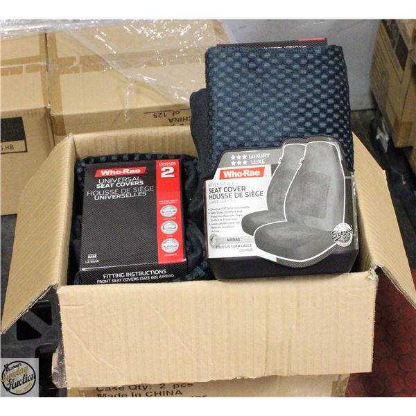 CASE WITH TWO 2 PC SETS LAWSON SEAT COVERS GREY