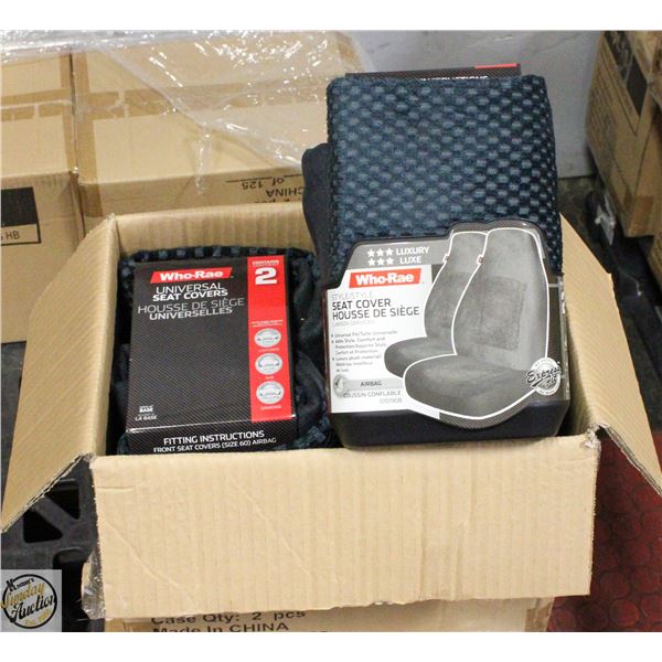 CASE WITH TWO 2 PC SETS LAWSON SEAT COVERS GREY