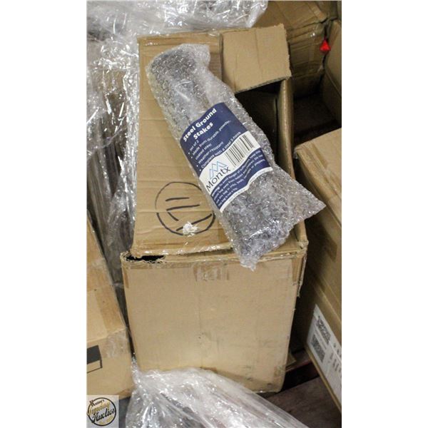 CASE OF 12 BLACK METAL GARDEN STAKES