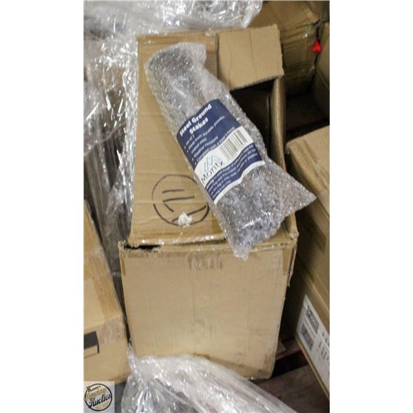 CASE OF 12 BLACK METAL GARDEN STAKES