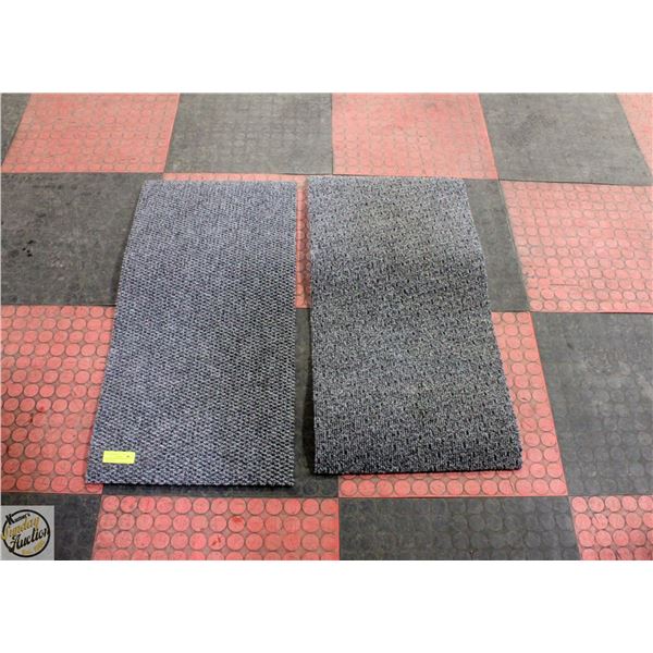 2 UNUSED GREY 17.5" X 36.25" CARPETS/MATS