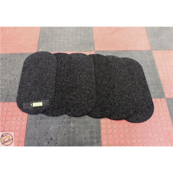 6 UNUSED 11" X 23.5" CARPETS/MATS OVAL SHAPED