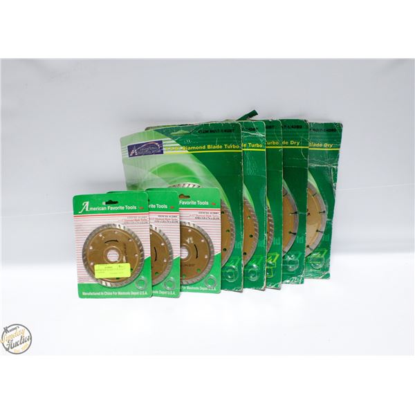 DIAMOND SAW BLADES 3 OF 4.5 & 4 OF 7 1/4 NEW