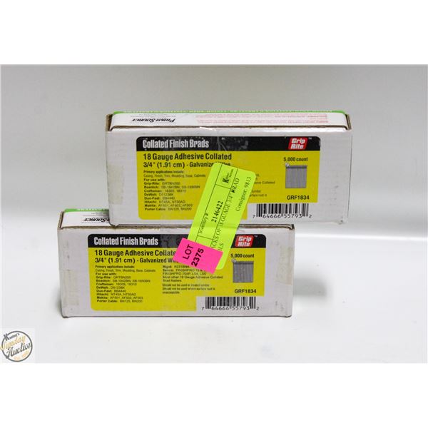 2 PACKS OF 18 GUAGE 3/4” BRAD NAILS