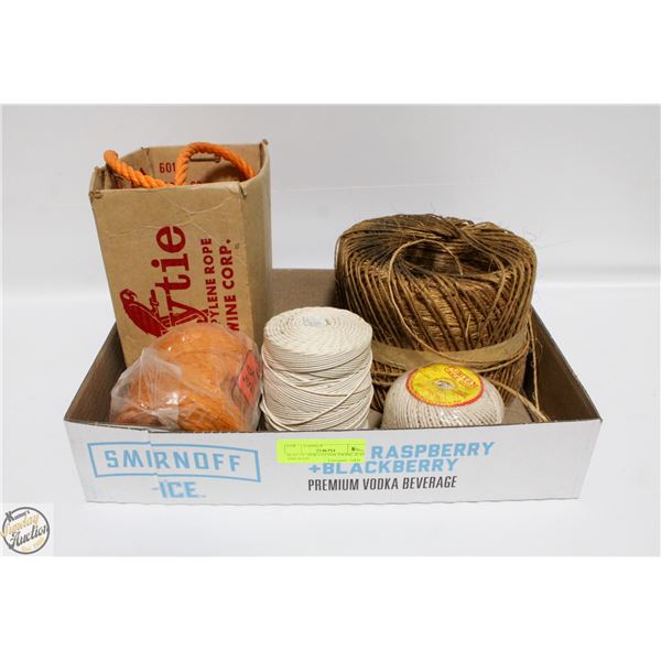 FLAT OF NEW COTTON TWINE, JUTE AND ROPE