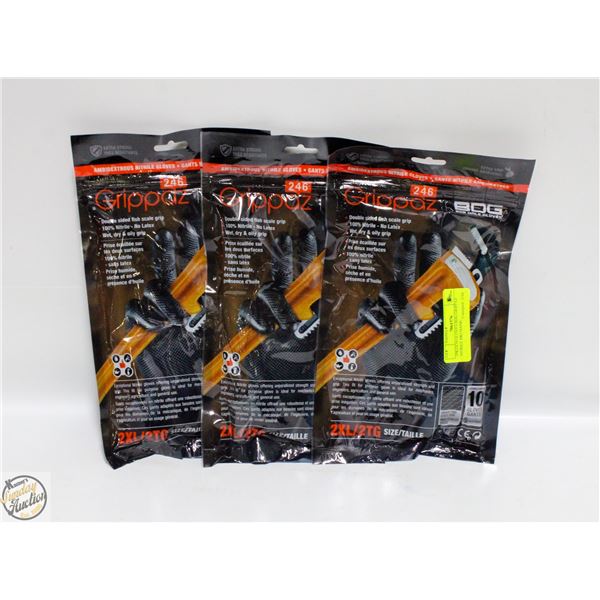 3PKSX10 GLOVES BDG GRIPPAZ NITRILE MECHANIC