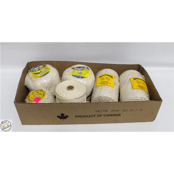 FLAT OF NEW COTTON TWINE AND CABLE CORD