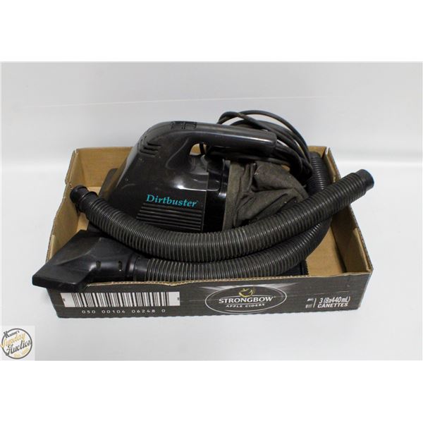 DIRTBUSTER PORTABLE VACUUM WITH ATTACHMENTS