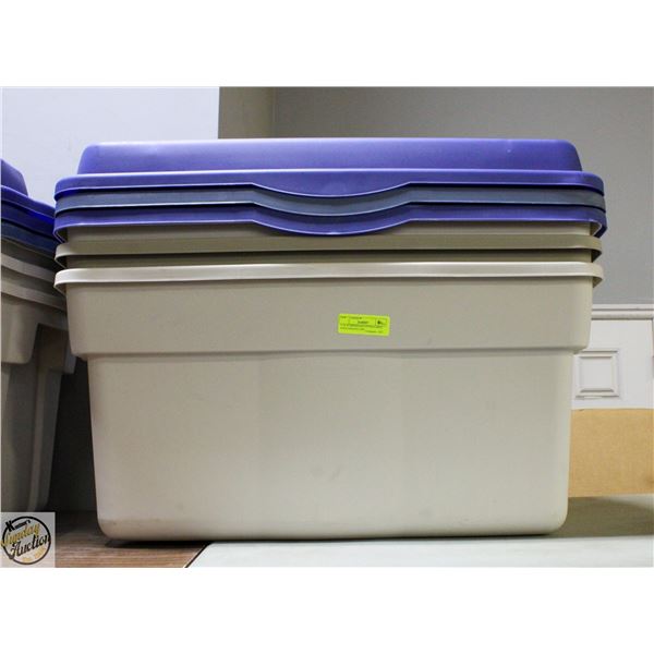 3 OF RUBBERMAID EXTRA LARGE WITH HINGED LIDS