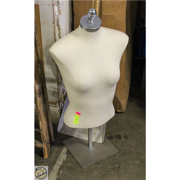 FEMALE MANNEQUIN TORSO SECTION WITH METAL STAND