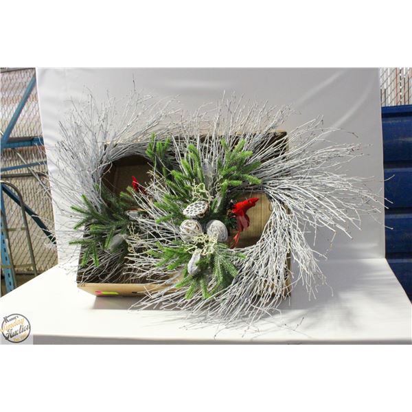 TWO MATCHING 24” CHRISTMAS WREATHS