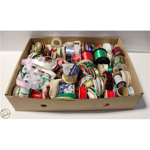 LARGE LOT CHRISTMAS RIBBON, SEWING