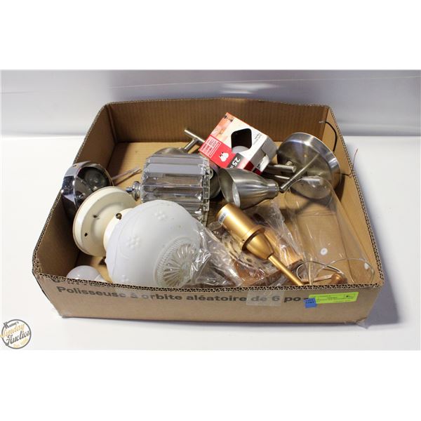 BOX OF CEILING LIGHTS, VINTAGE LIGHTS AND