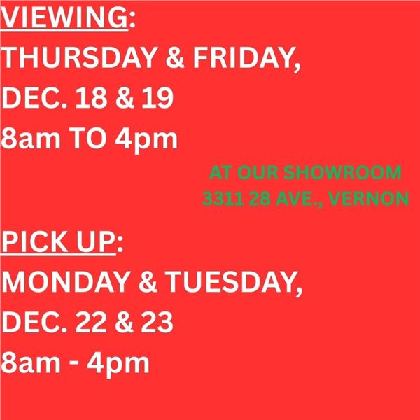 VIEWING & PICKUP DATES