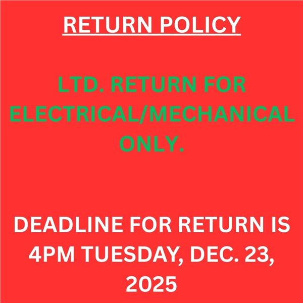 RETURN POLICY