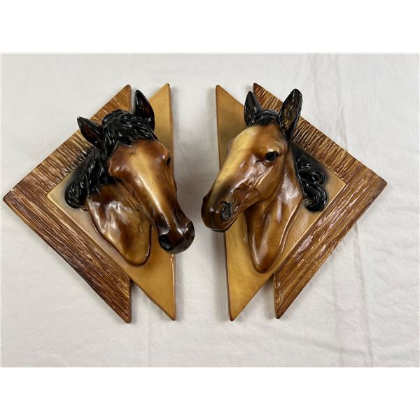 Chalkware Horse Wall-Plaques